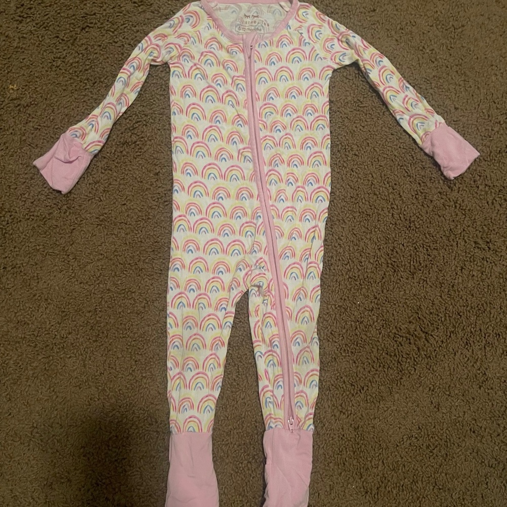 Little Sleepies Pink Rainbow Zippy